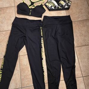 La SENZA Black and Yellow Activewear Set